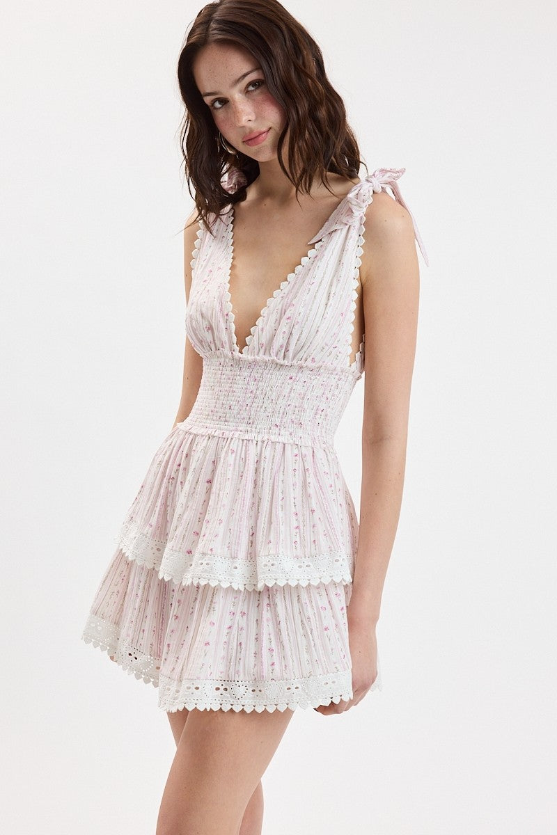 The Seabreeze Ribbon Lace Mini Dress – Brightside Boutique
