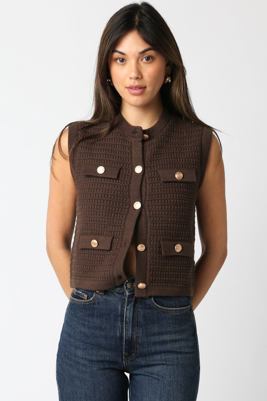 Selena Button Up Knit Vest