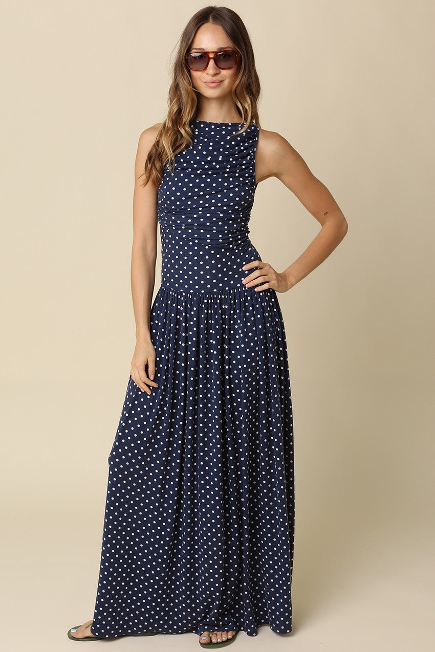 Sienna Polka Dot Maxi Dress – Brightside Boutique