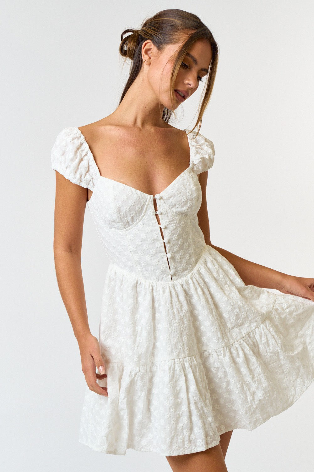 Eva Eyelet Babydoll Dress Brightside Boutique Eva Eyelet Babydoll Dress Brightside Boutique