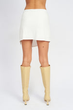It All Pays Off Ruched Mini Skirt With Side Slit
