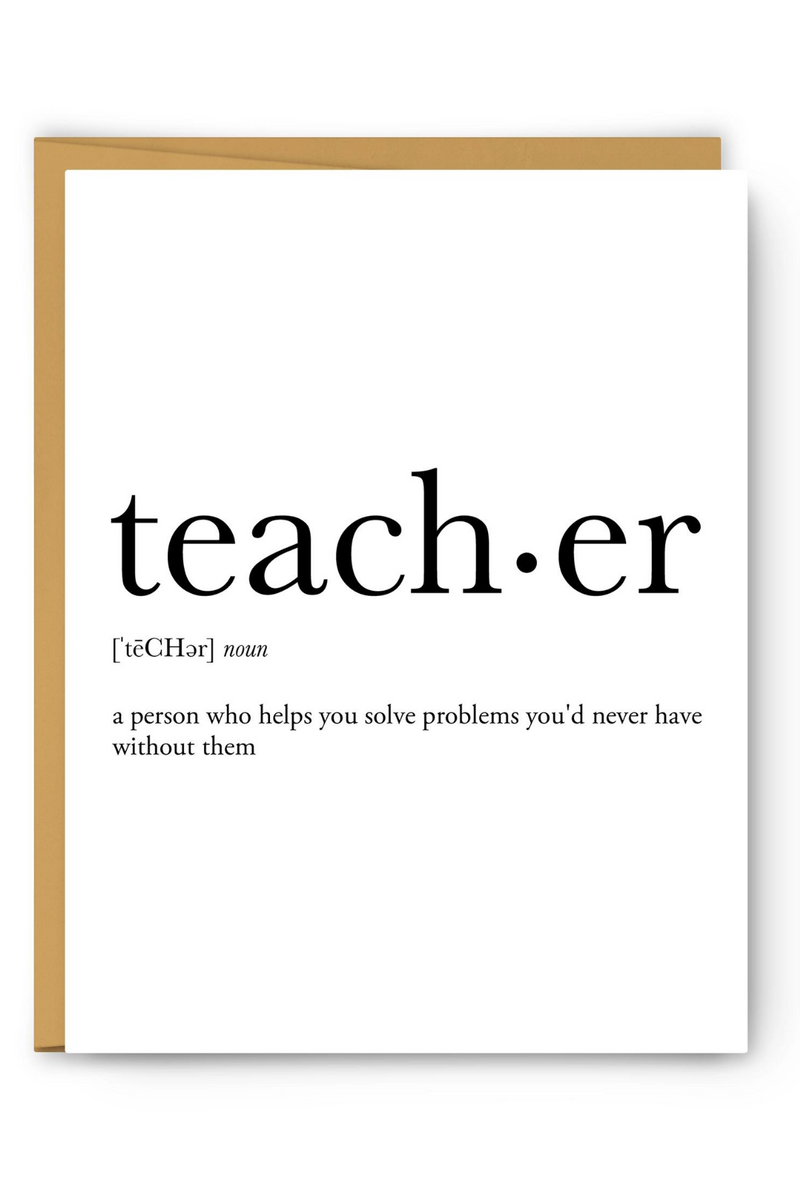 Teacher Definition Greeting Card