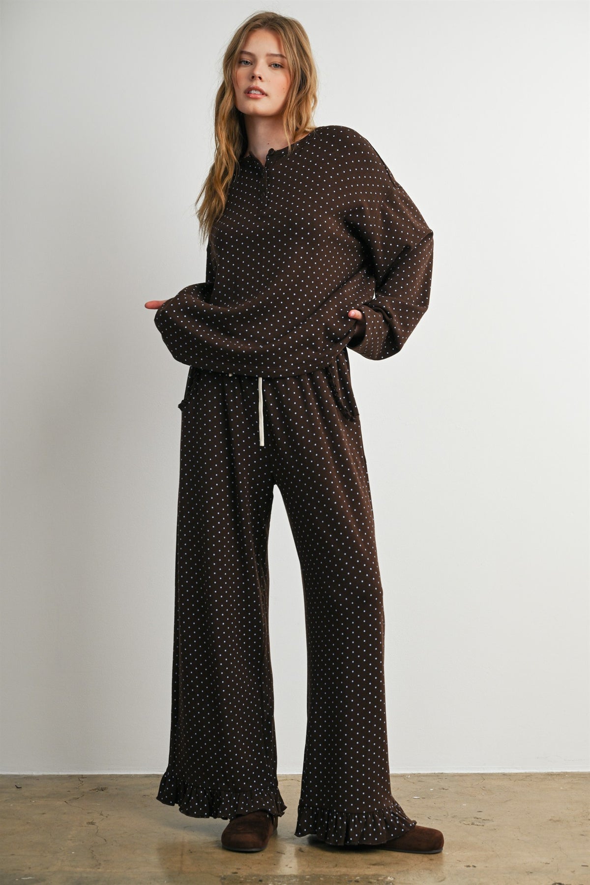 The Maplewood Polka Wide Leg Pant