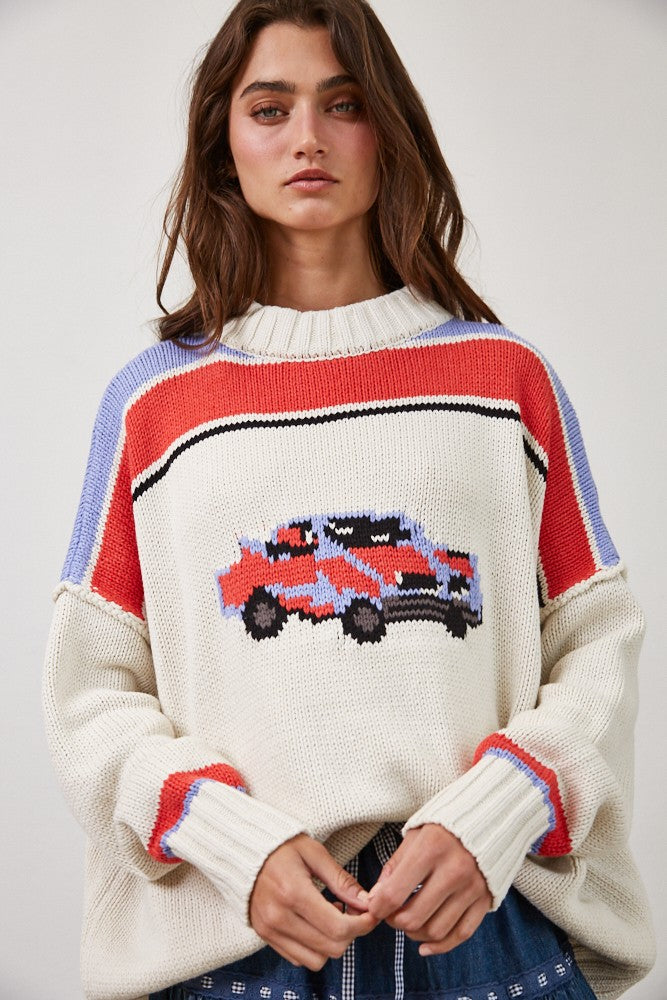 Retro Wheels Sweater