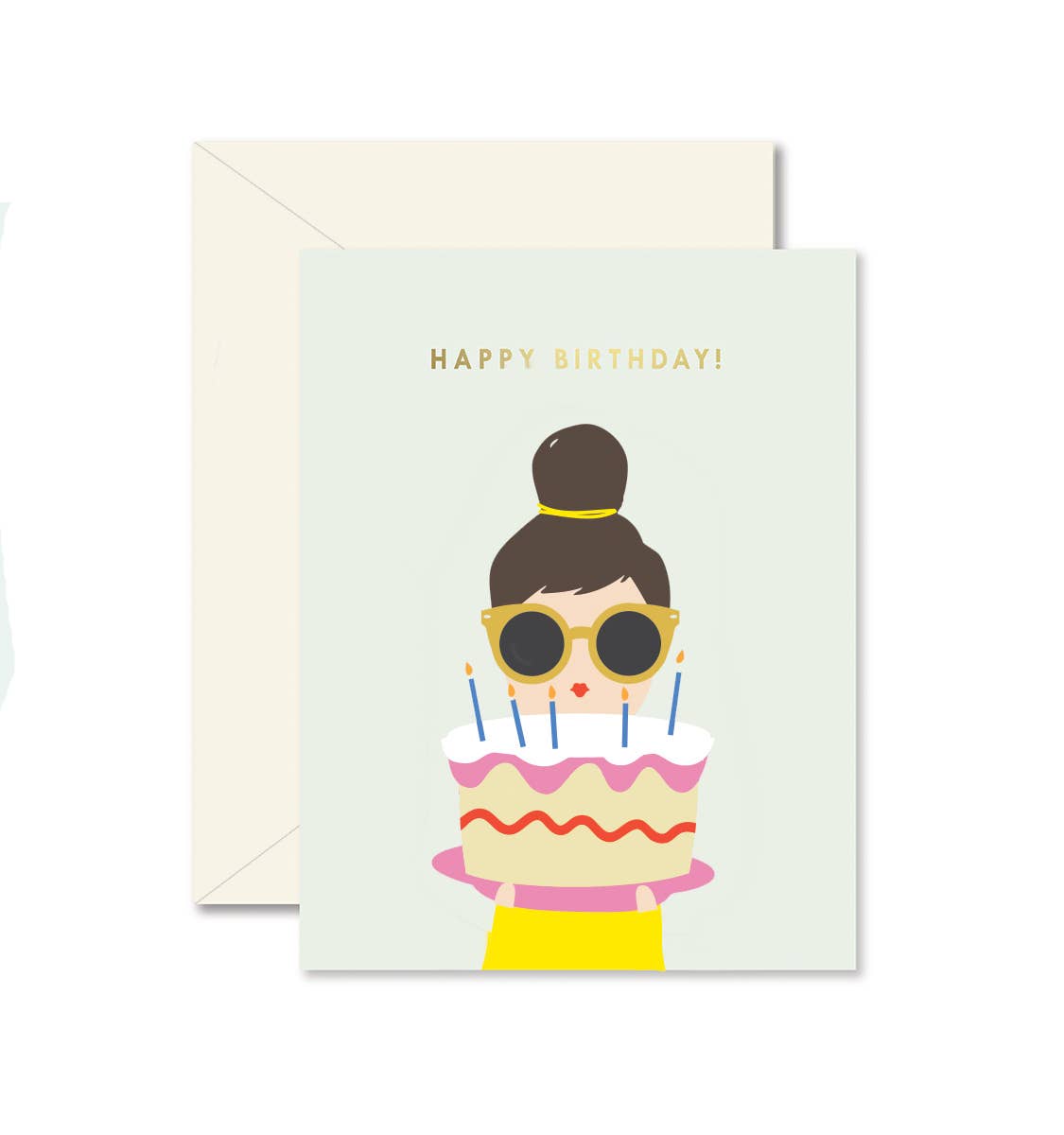 Birthday Cake Lady Birthday Card