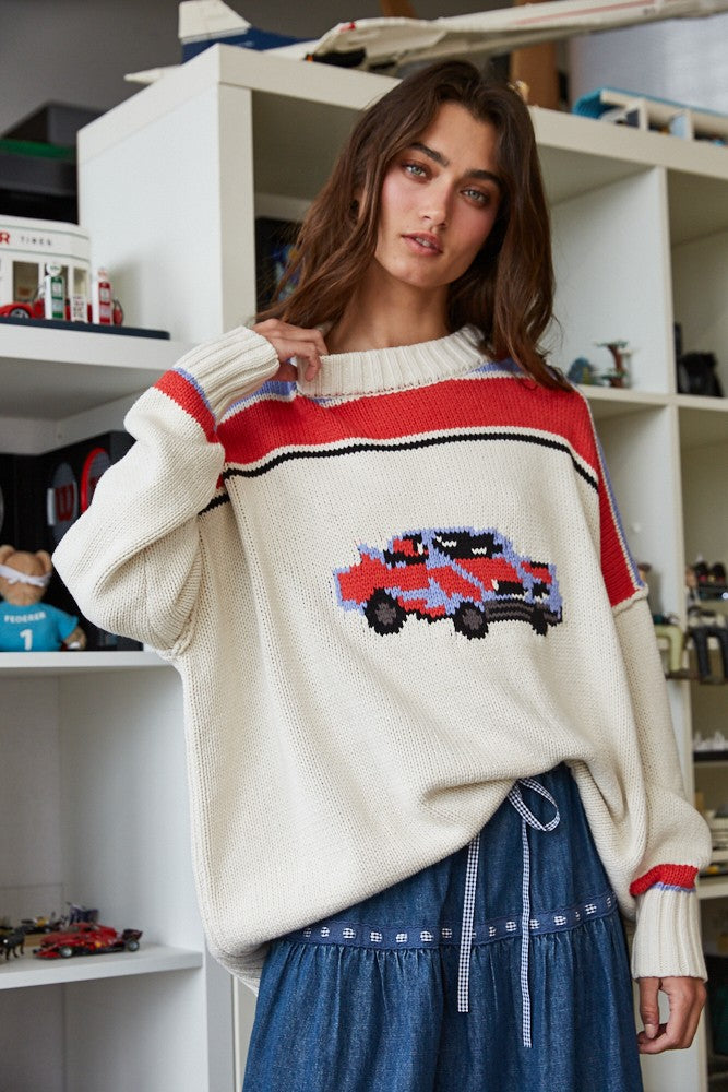 Retro Wheels Sweater