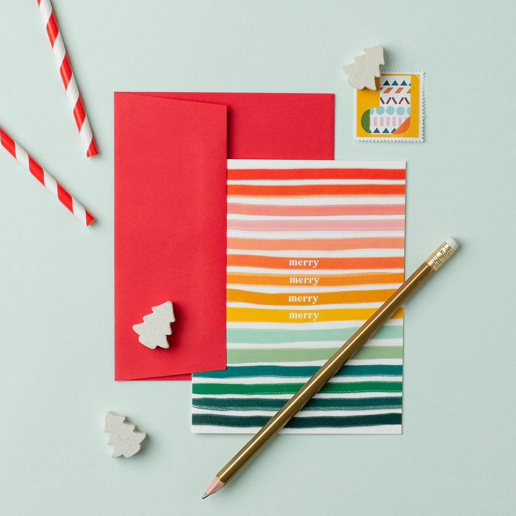 Merry Merry Stripes Holiday Card