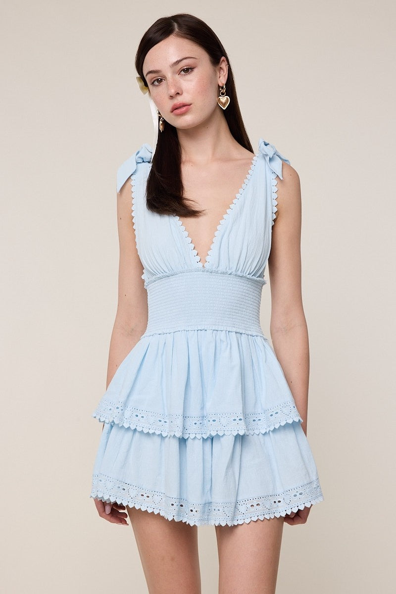 The Seabreeze Ribbon Lace Mini Dress