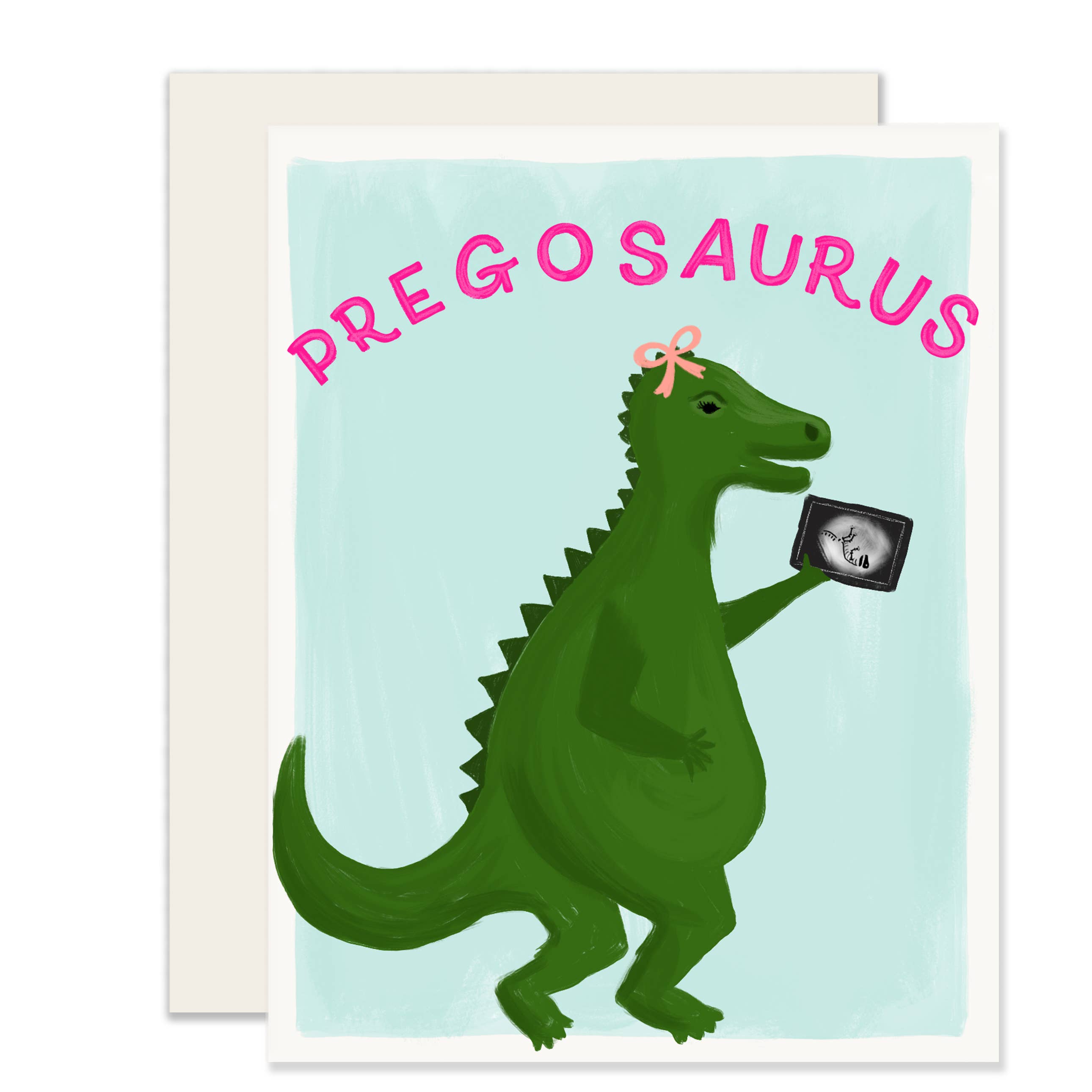 Pregosaurus Baby Card