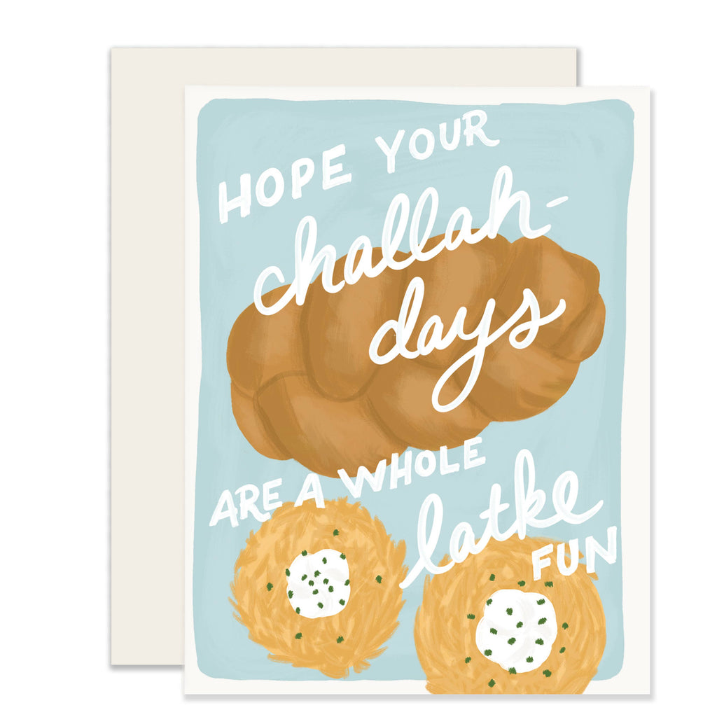 Challah & Latke Hanukkah Card