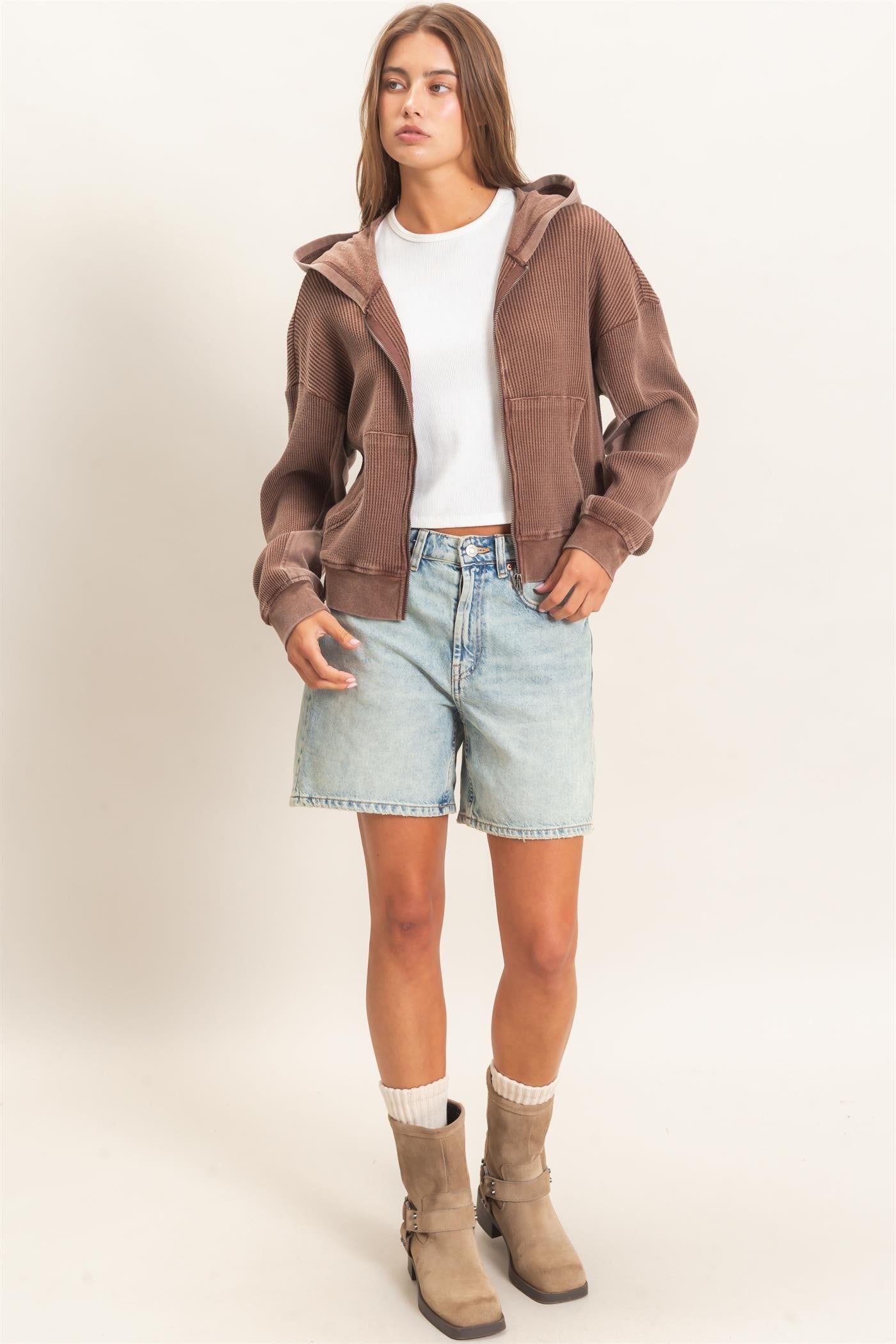 Cozy Core Waffle Hoodie