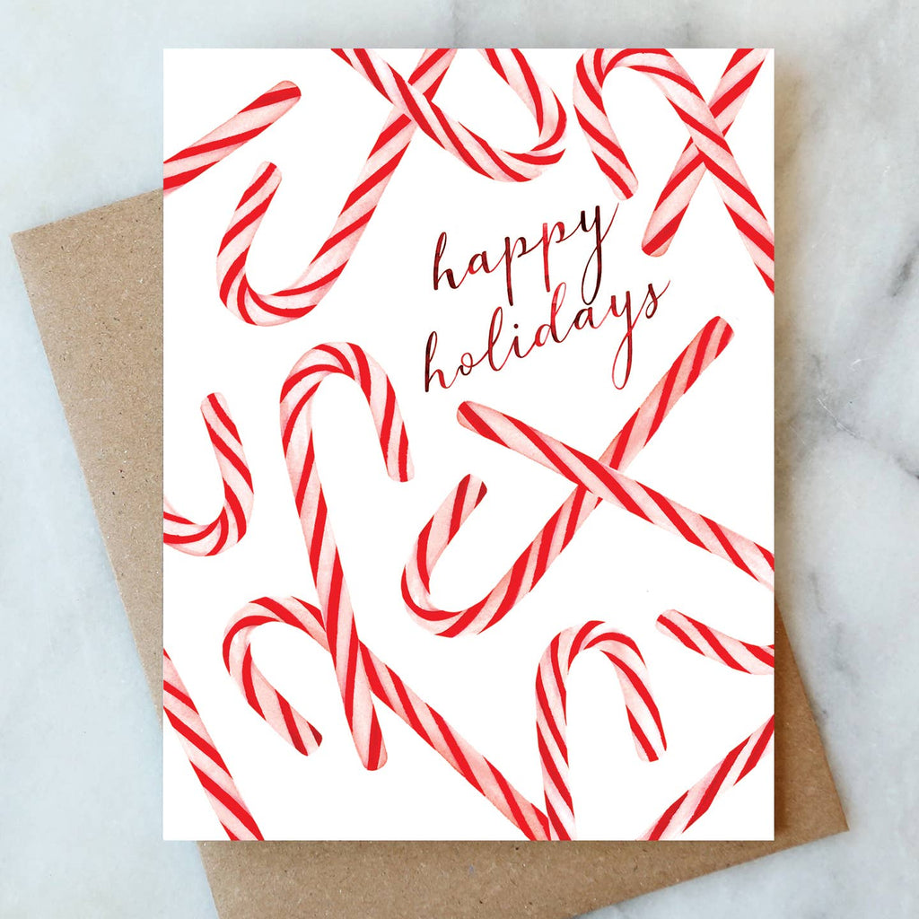 Candy Canes Greetings Card