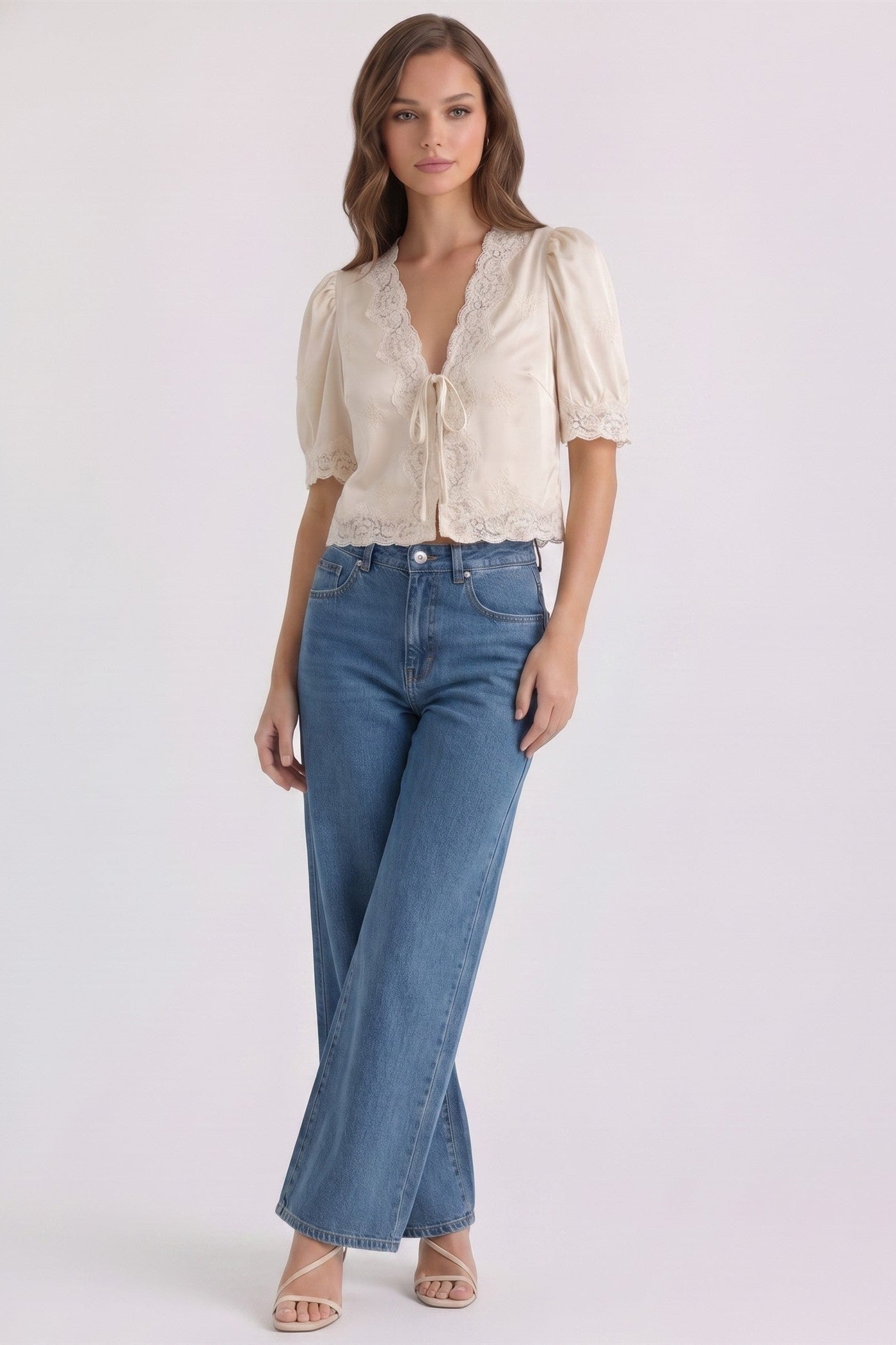 Camille Lace Trim Top