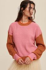 On The Streets Color Block Ribbed Knit Sweater