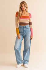 Keep Up Long Sleeve Color Block Stripe Knit Top