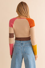 Keep Up Long Sleeve Color Block Stripe Knit Top