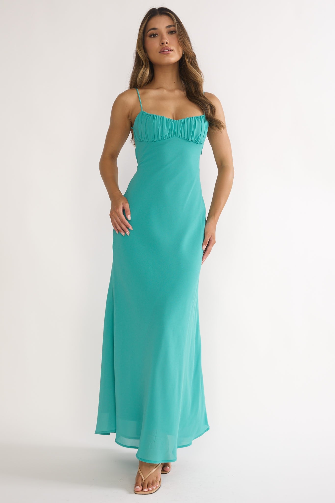 Elara Open Twist Maxi Dress