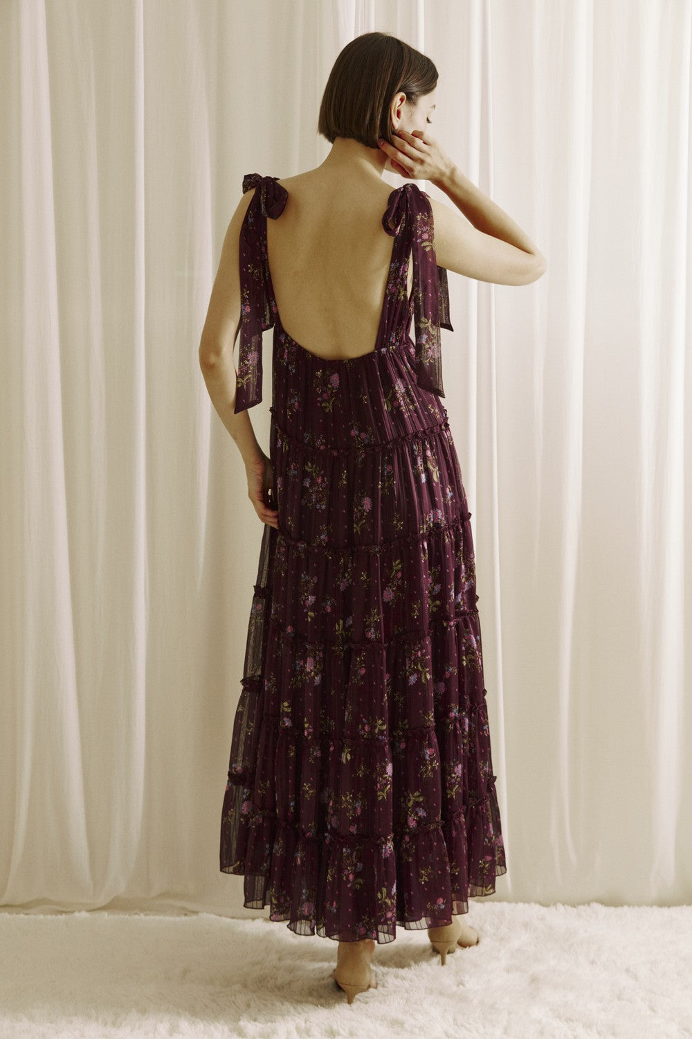 The Meadow Ruffle Midi Dress