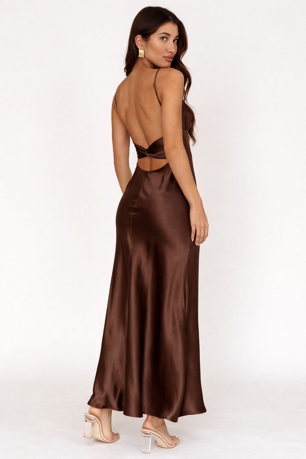 Opaline Twist Satin Maxi Dress