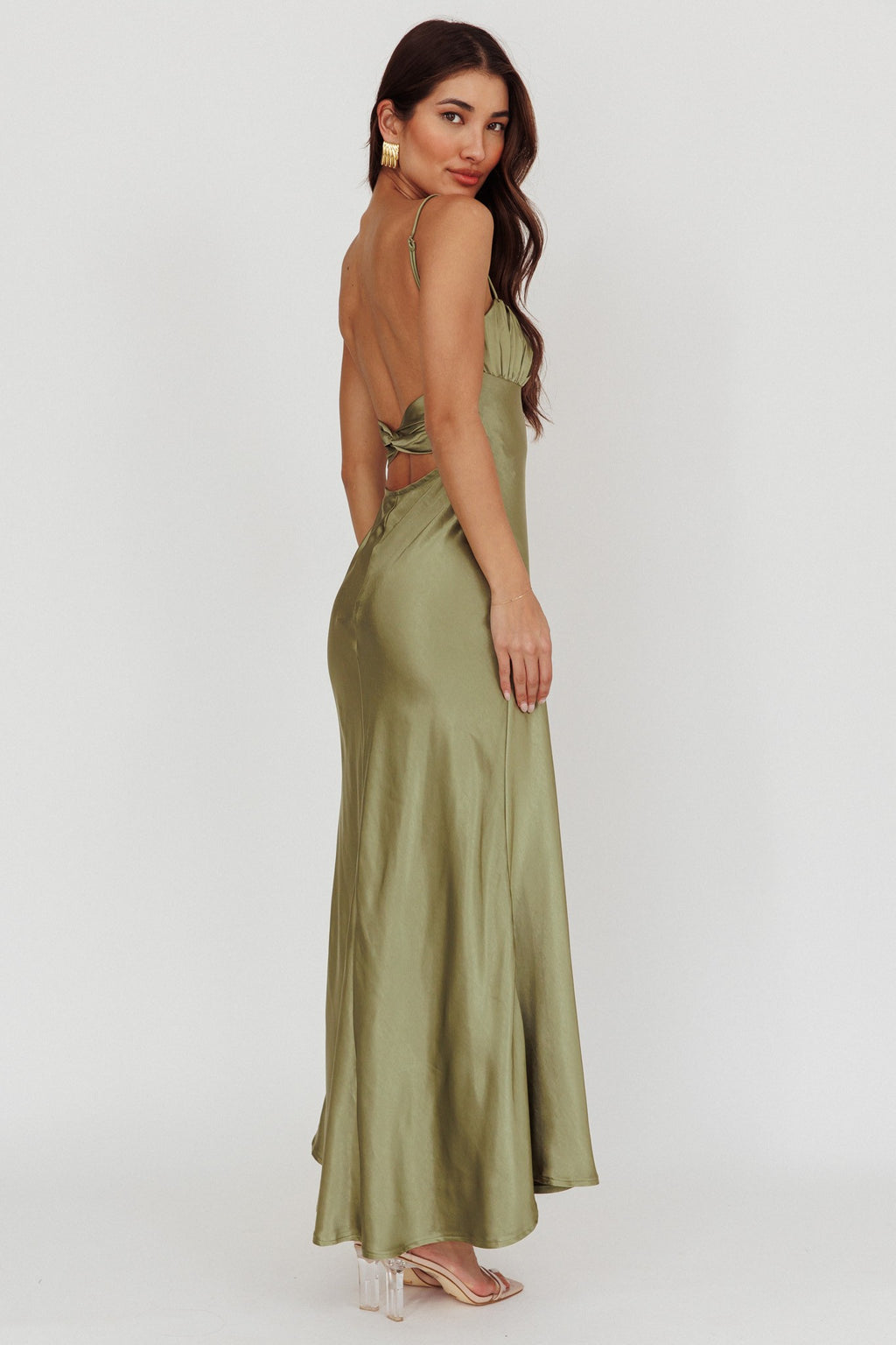 Opaline Twist Satin Maxi Dress