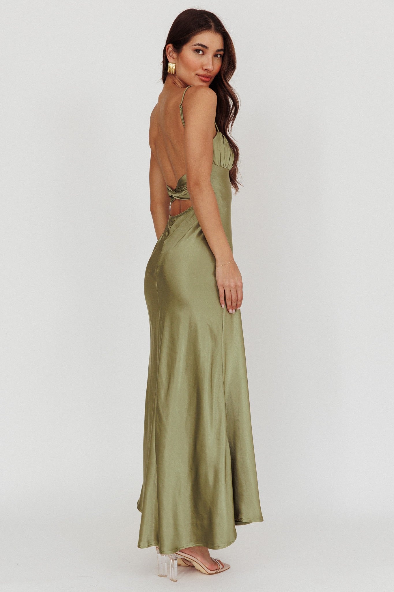 Opaline Twist Satin Maxi Dress