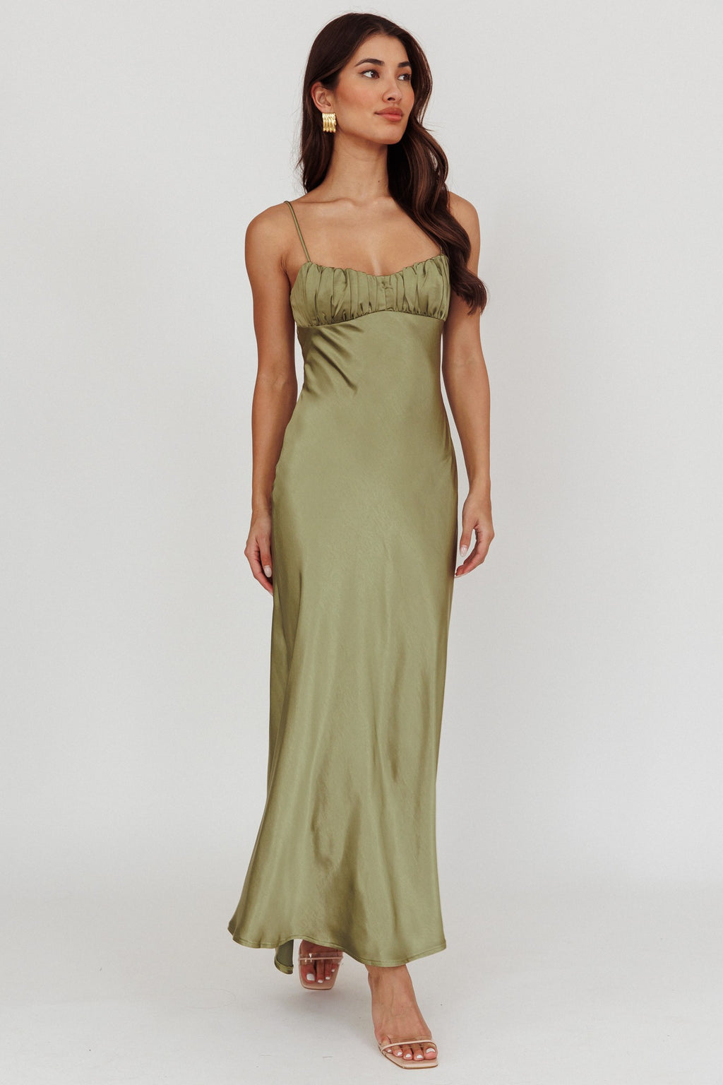 Opaline Twist Satin Maxi Dress