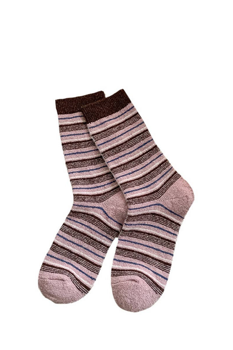 Vintage Striped Slouchy Crew Socks