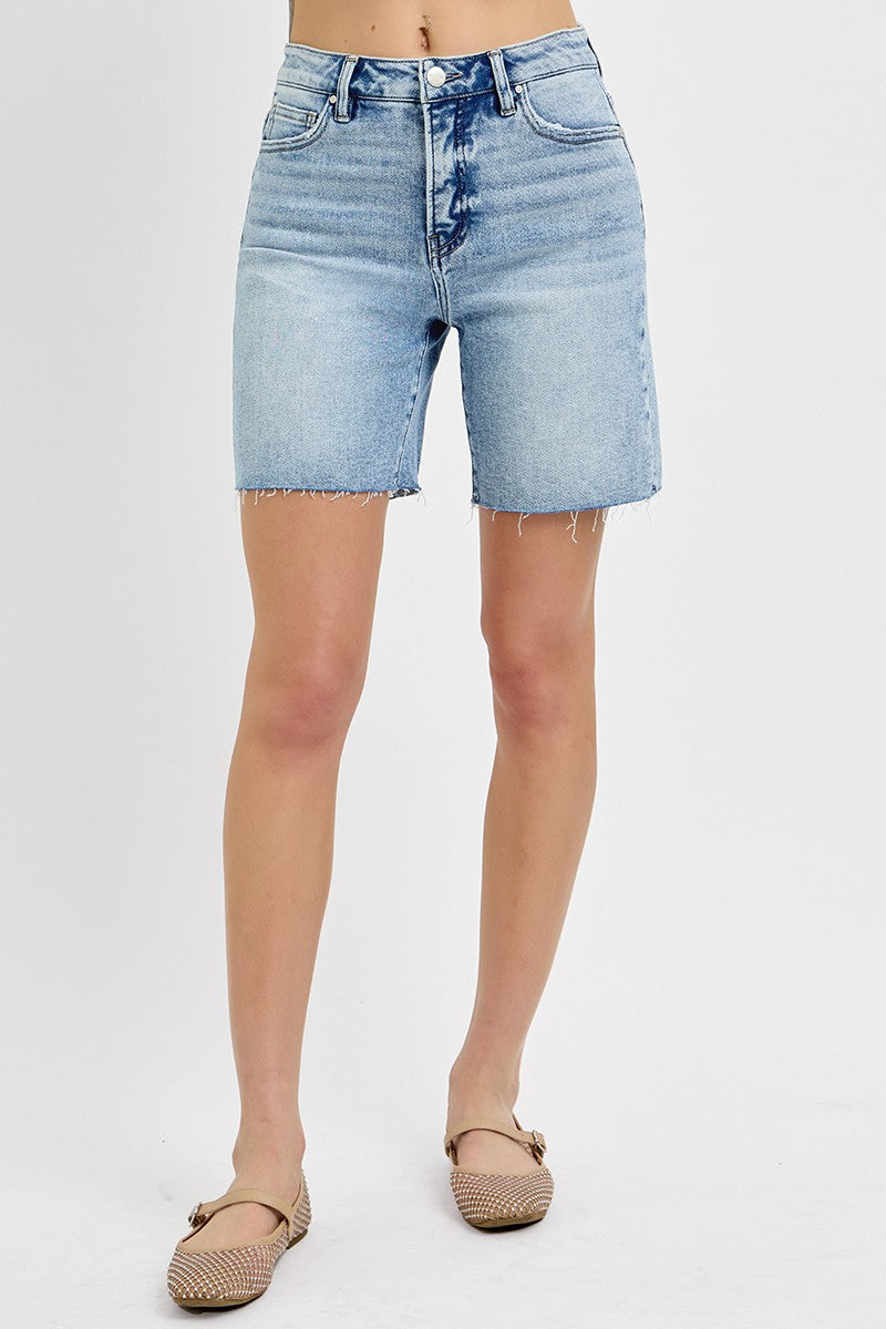 Classic Mid-Length Raw Hem Short