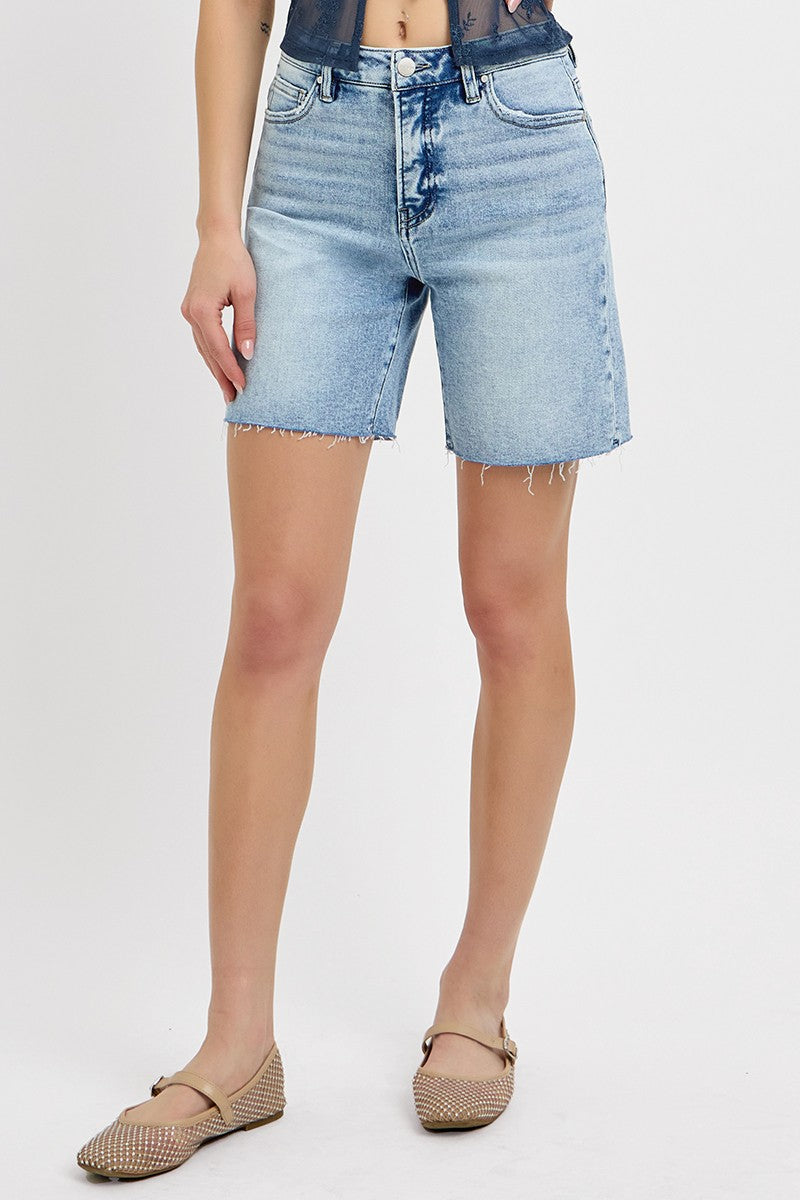 Classic Mid-Length Raw Hem Short