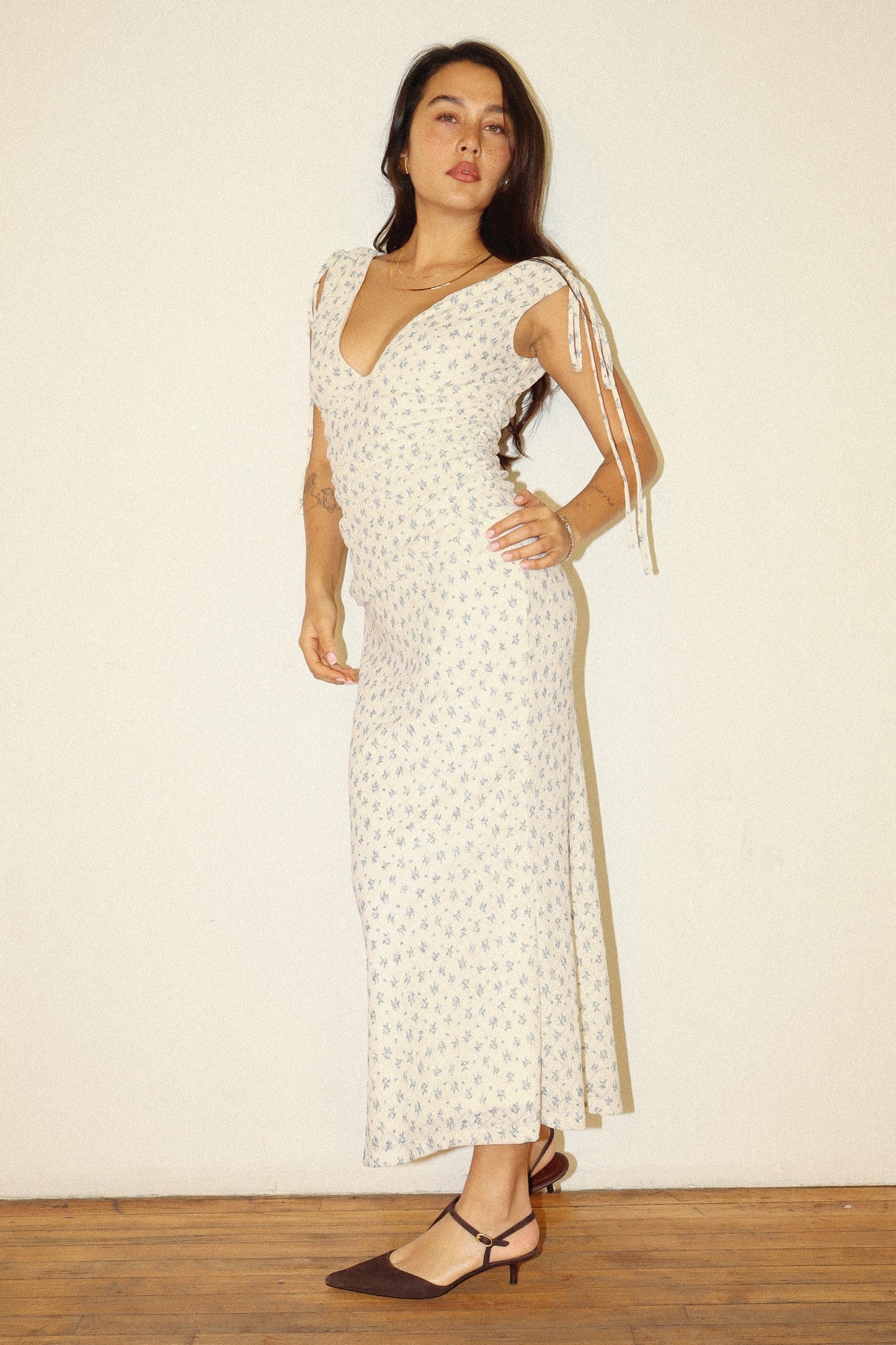 Tied in Petals Maxi Dress
