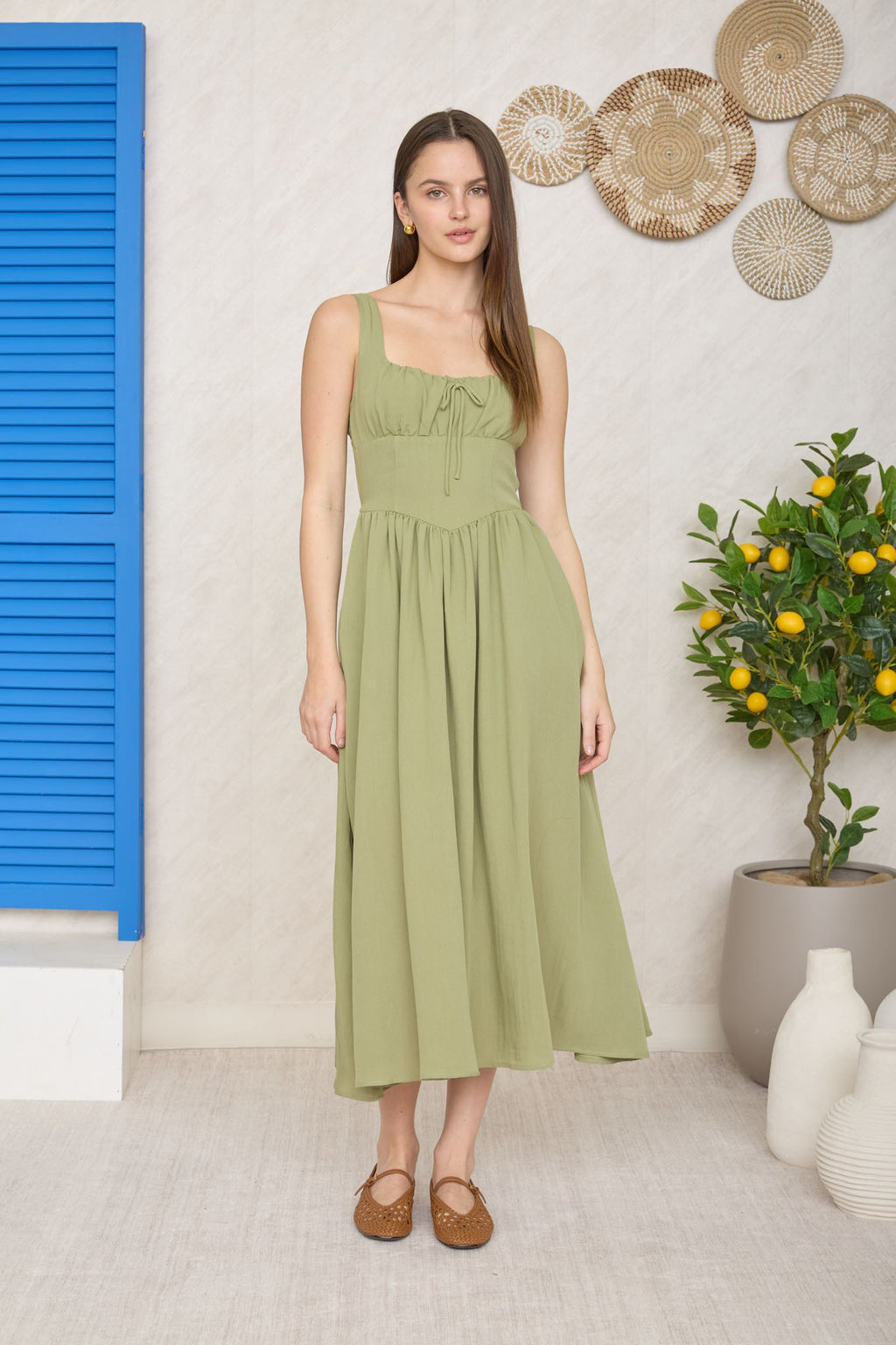 Flirty Knot Corset Midi Dress