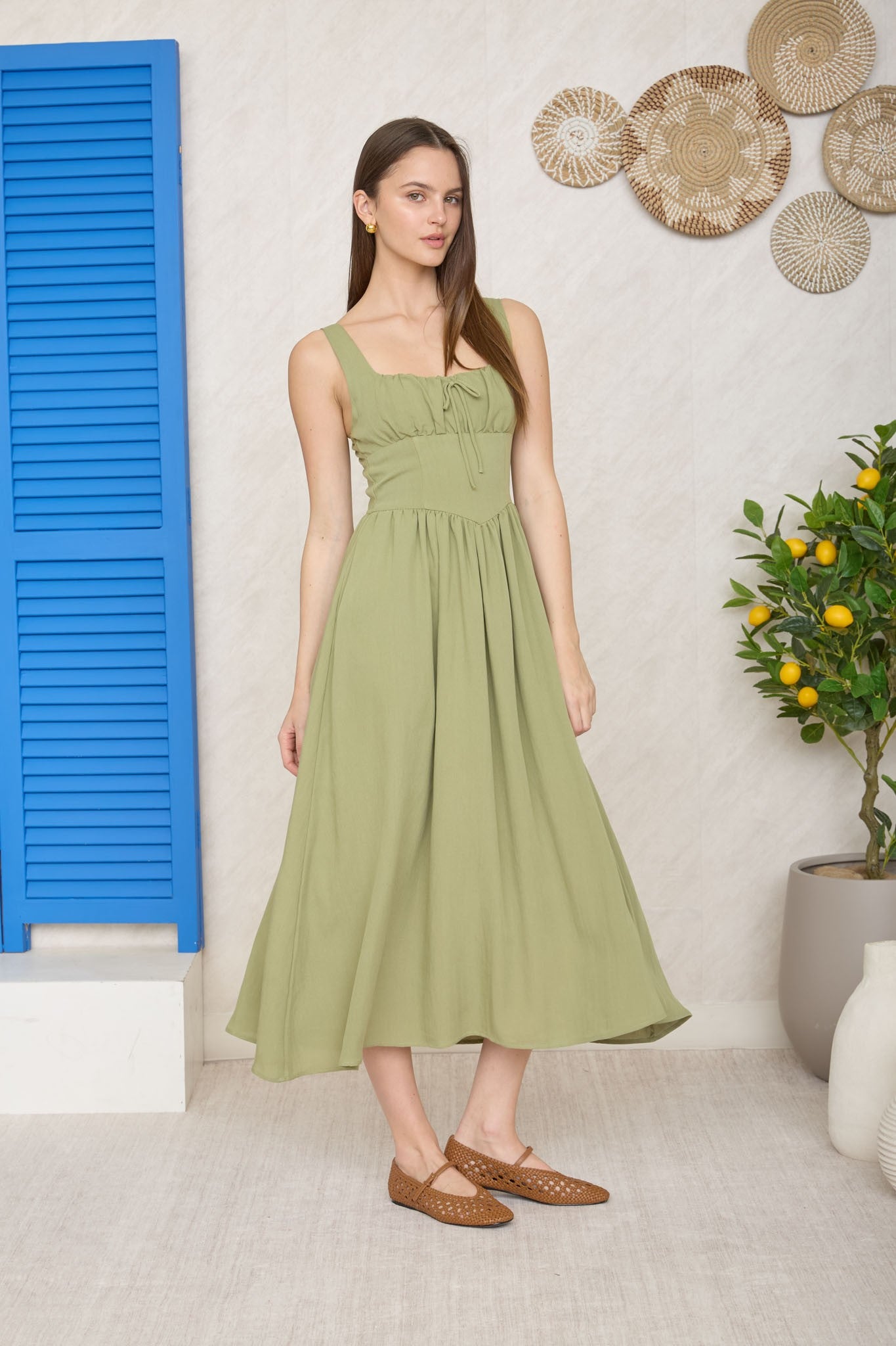 Flirty Knot Corset Midi Dress