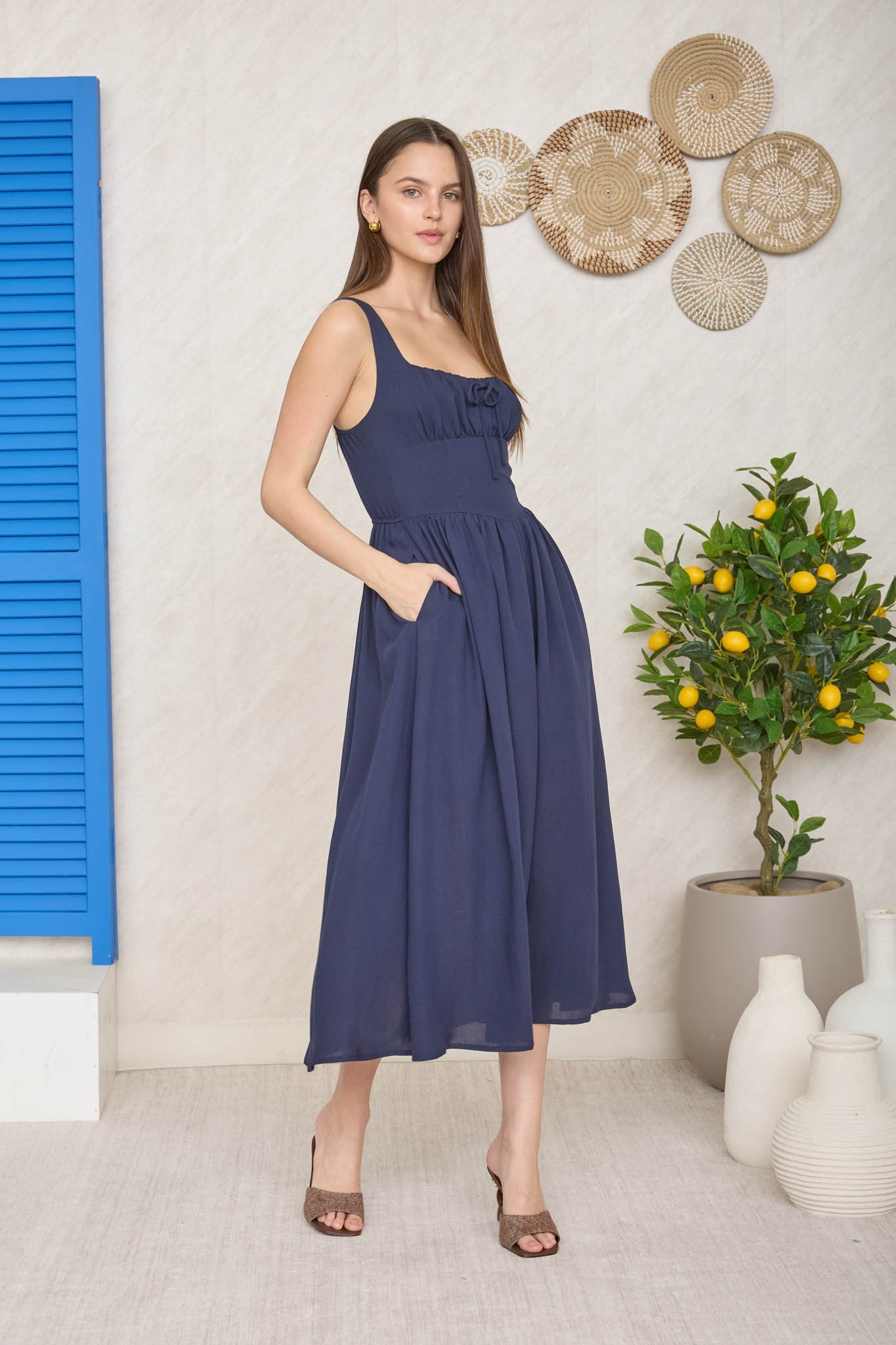 Flirty Knot Corset Midi Dress