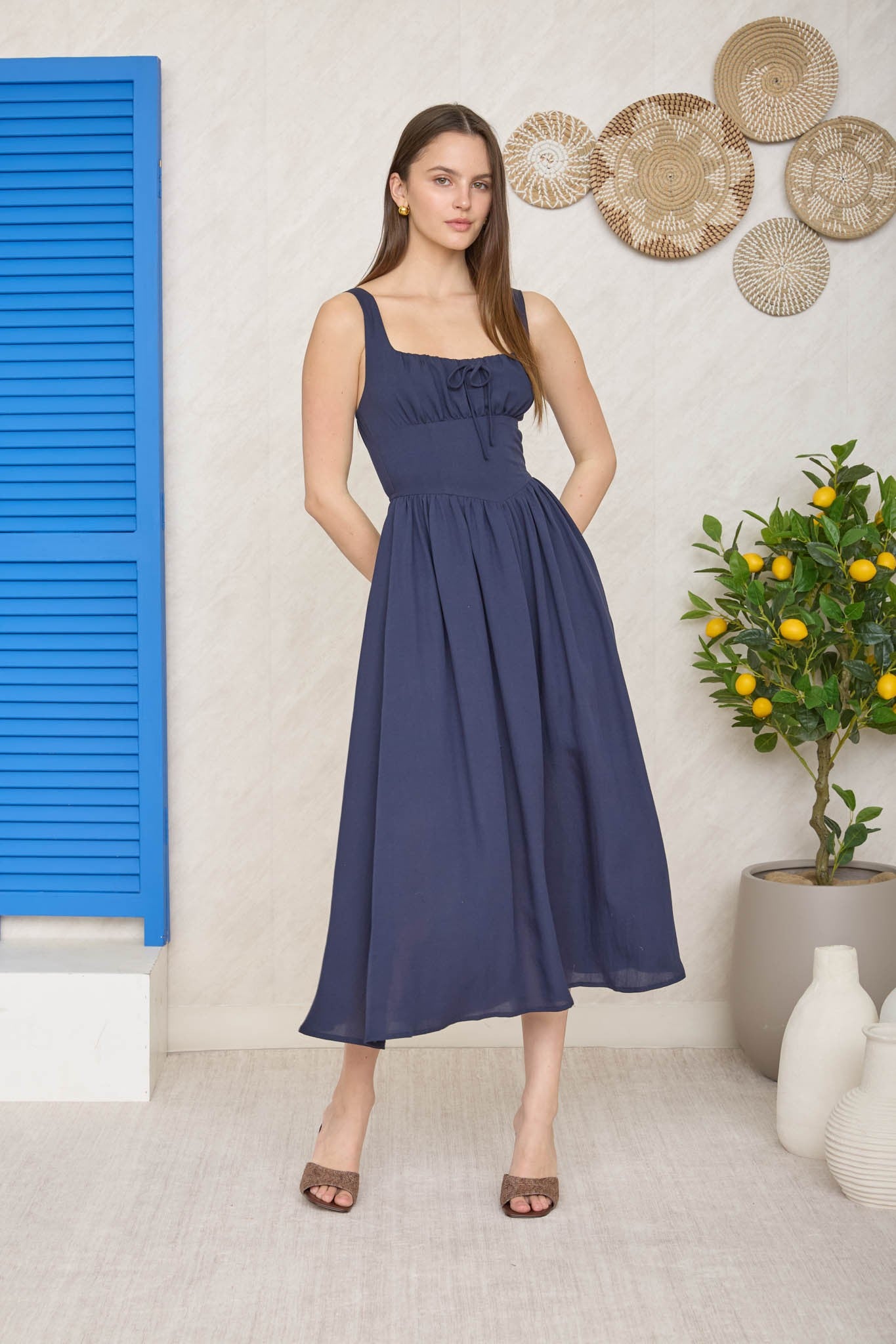 Flirty Knot Corset Midi Dress