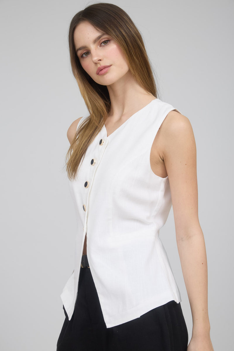 Coastal Linen Vest