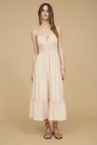 Sunkissed Shirred Midi Dress