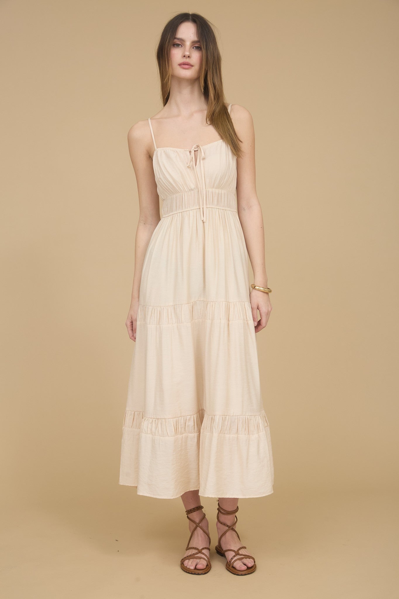 Sunkissed Shirred Midi Dress