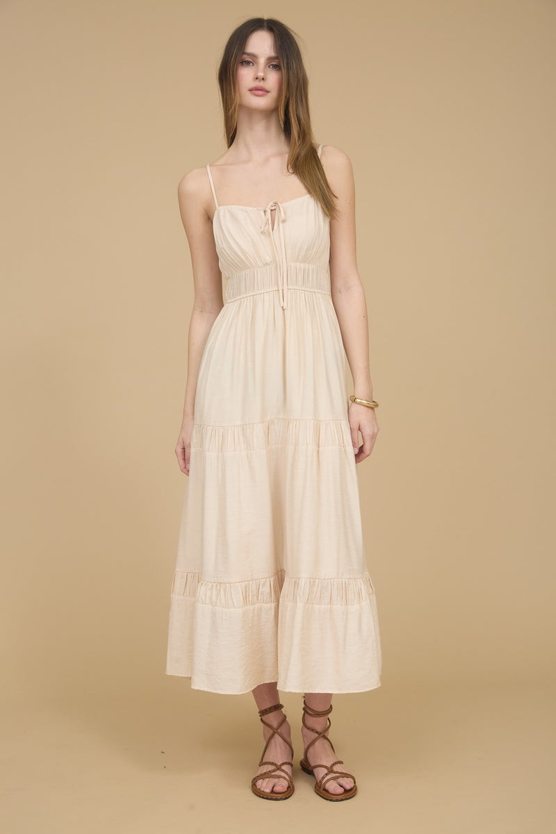 Sunkissed Shirred Midi Dress