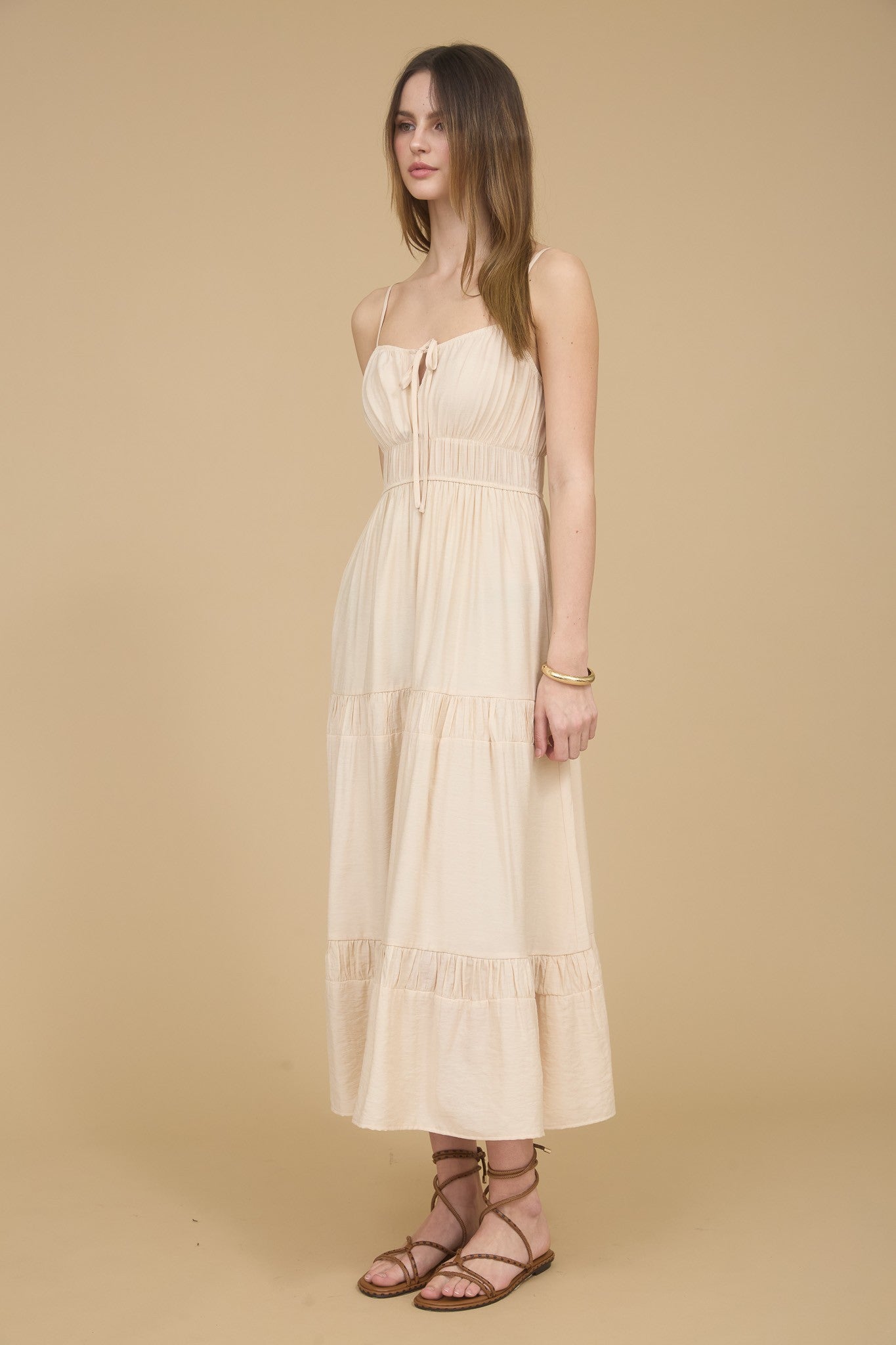 Sunkissed Shirred Midi Dress