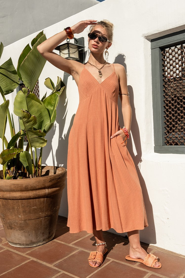 Oceanfolk Linen Midi Dress