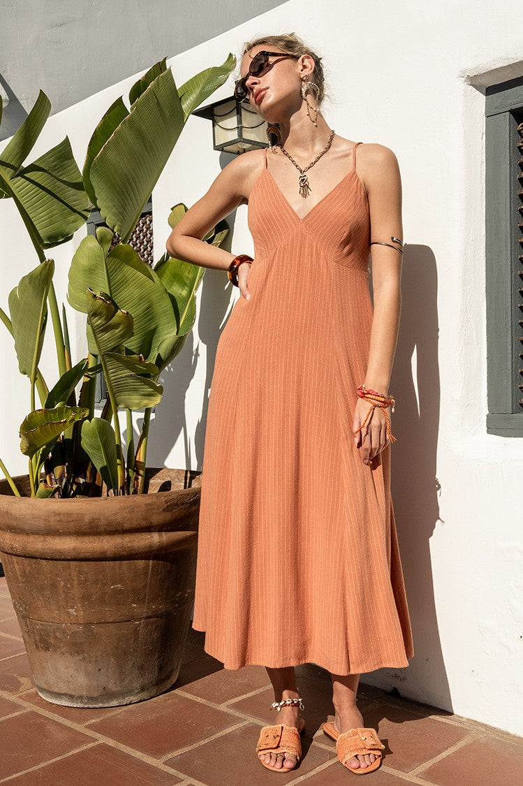 Oceanfolk Linen Midi Dress