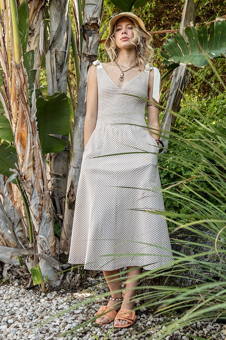 Slow Show Stripes Midi Dress