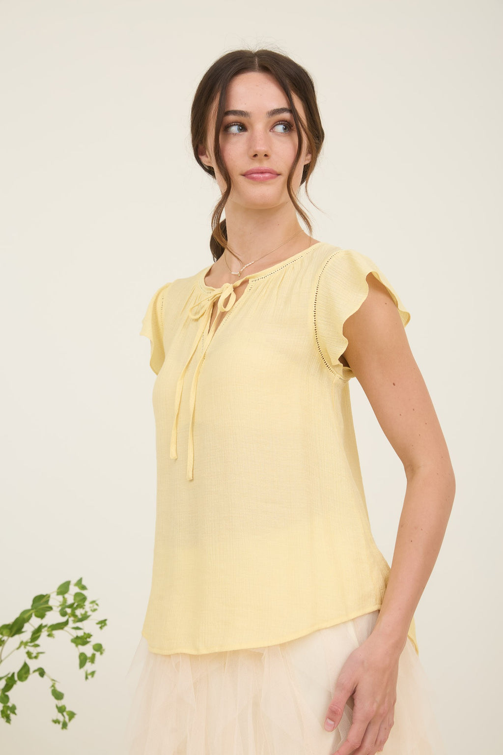 Buttercream Lace Trim Top