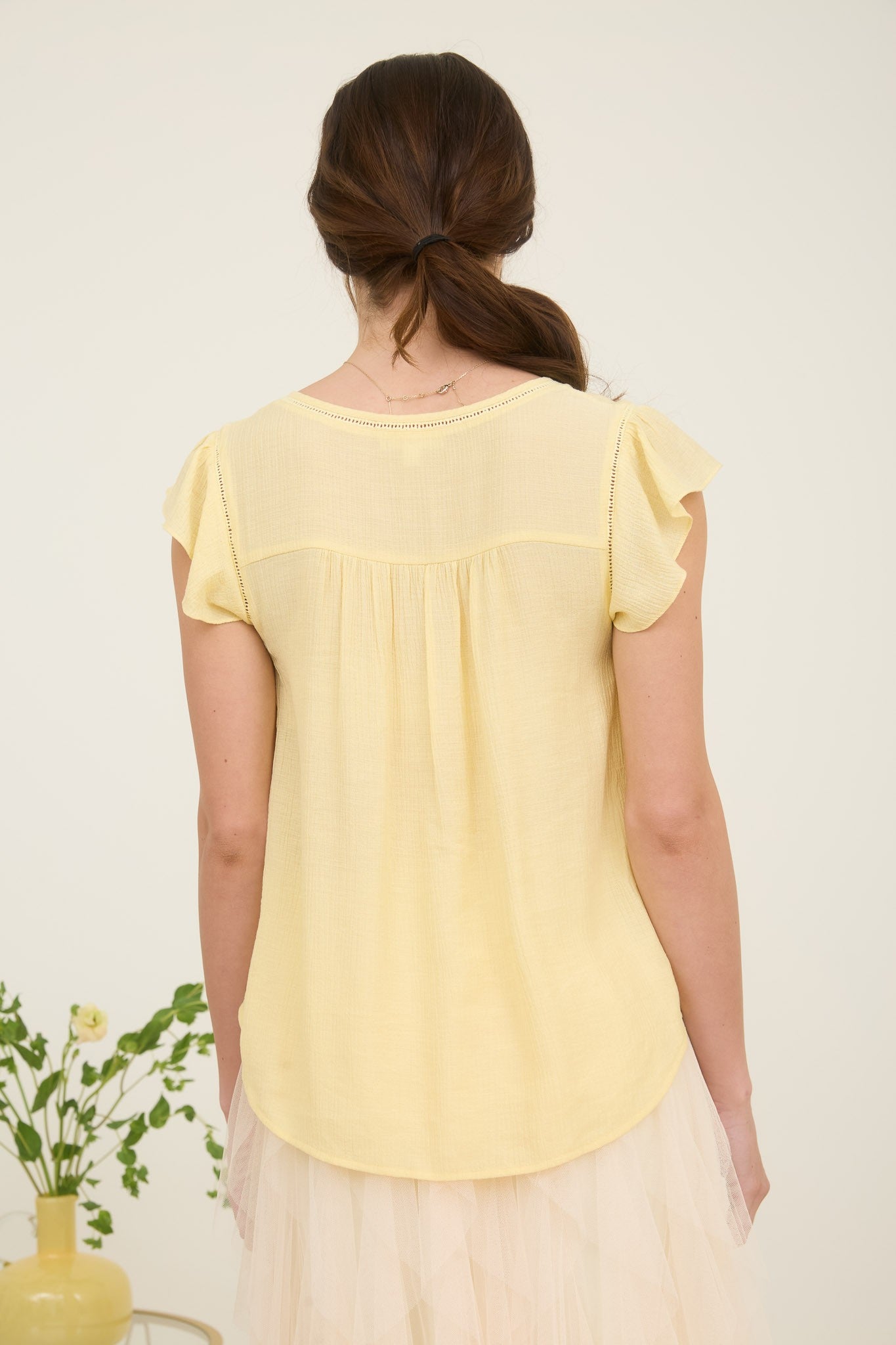 Buttercream Lace Trim Top