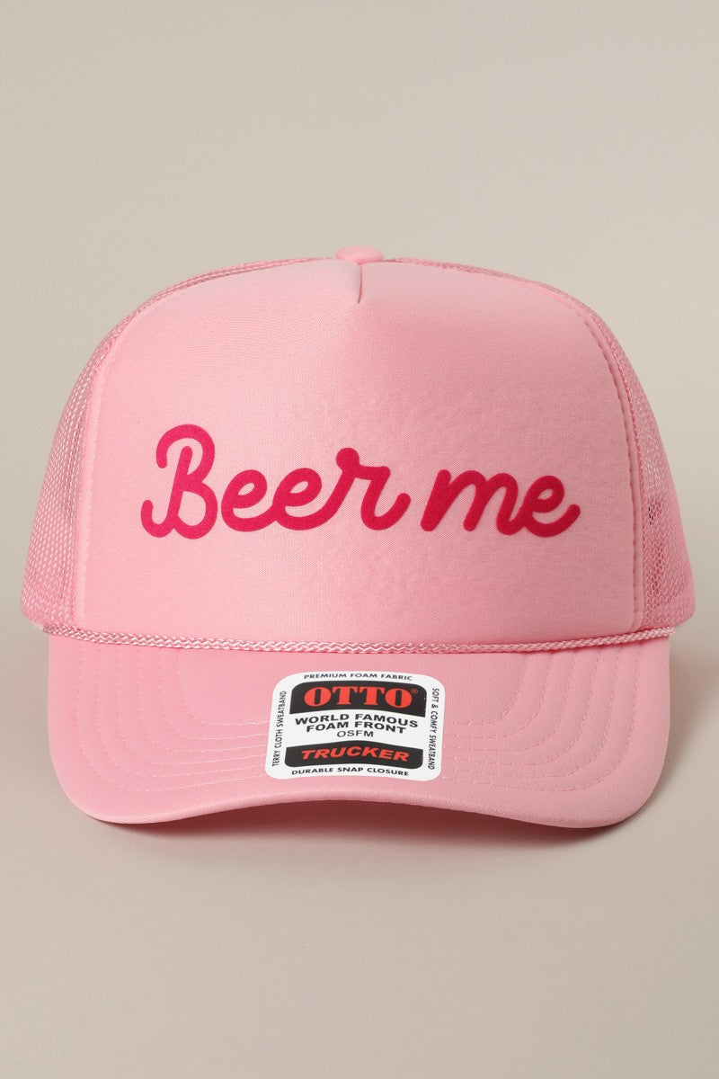 Beer Me Text Printed Trucker Hat