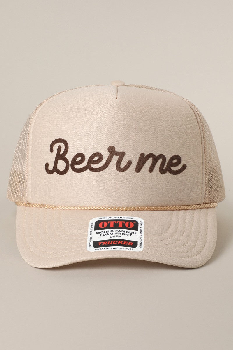 Beer Me Text Printed Trucker Hat
