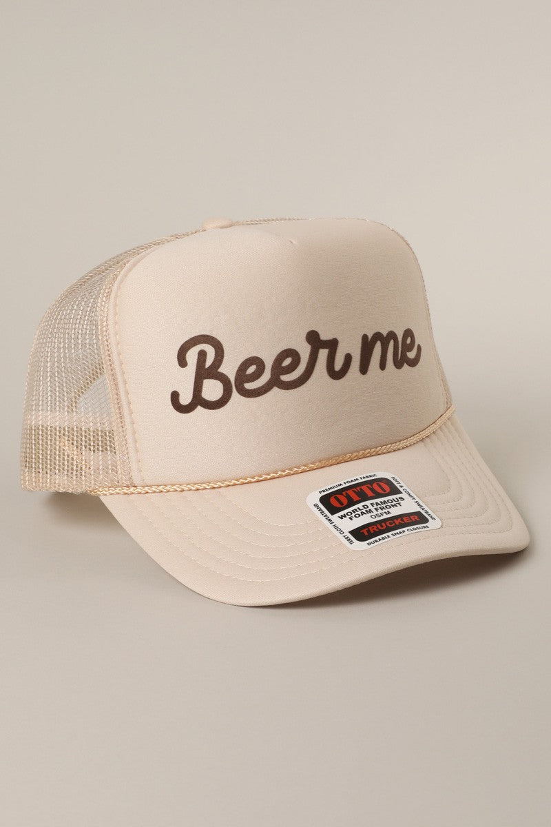 Beer Me Text Printed Trucker Hat