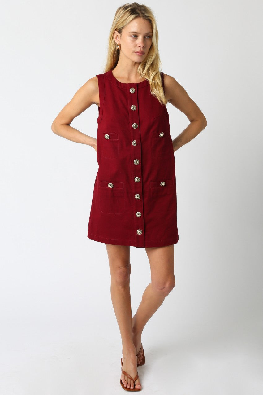 Karina Button Mini Dress