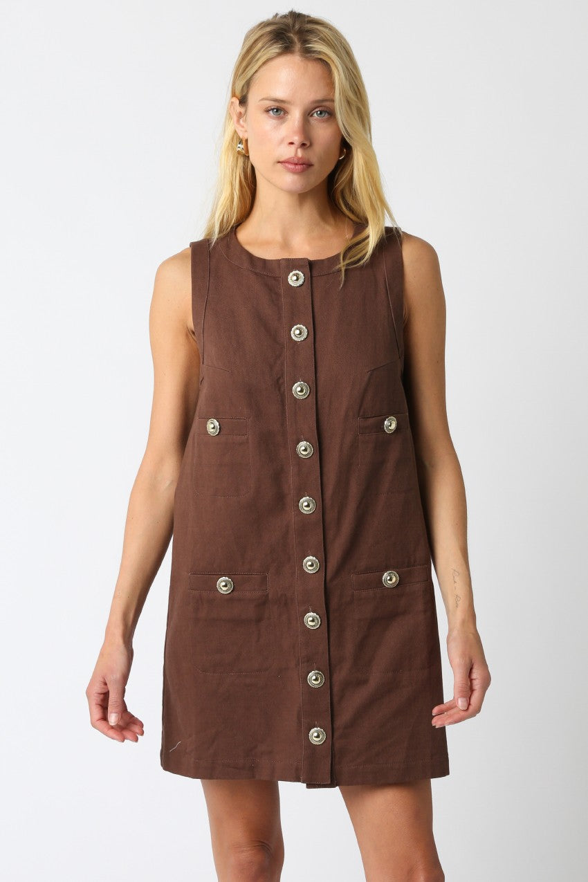 Karina Button Mini Dress