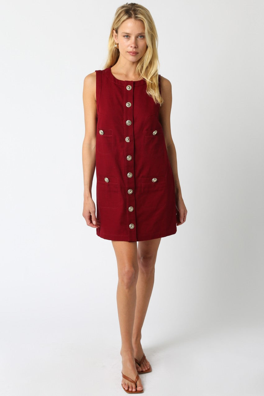 Karina Button Mini Dress